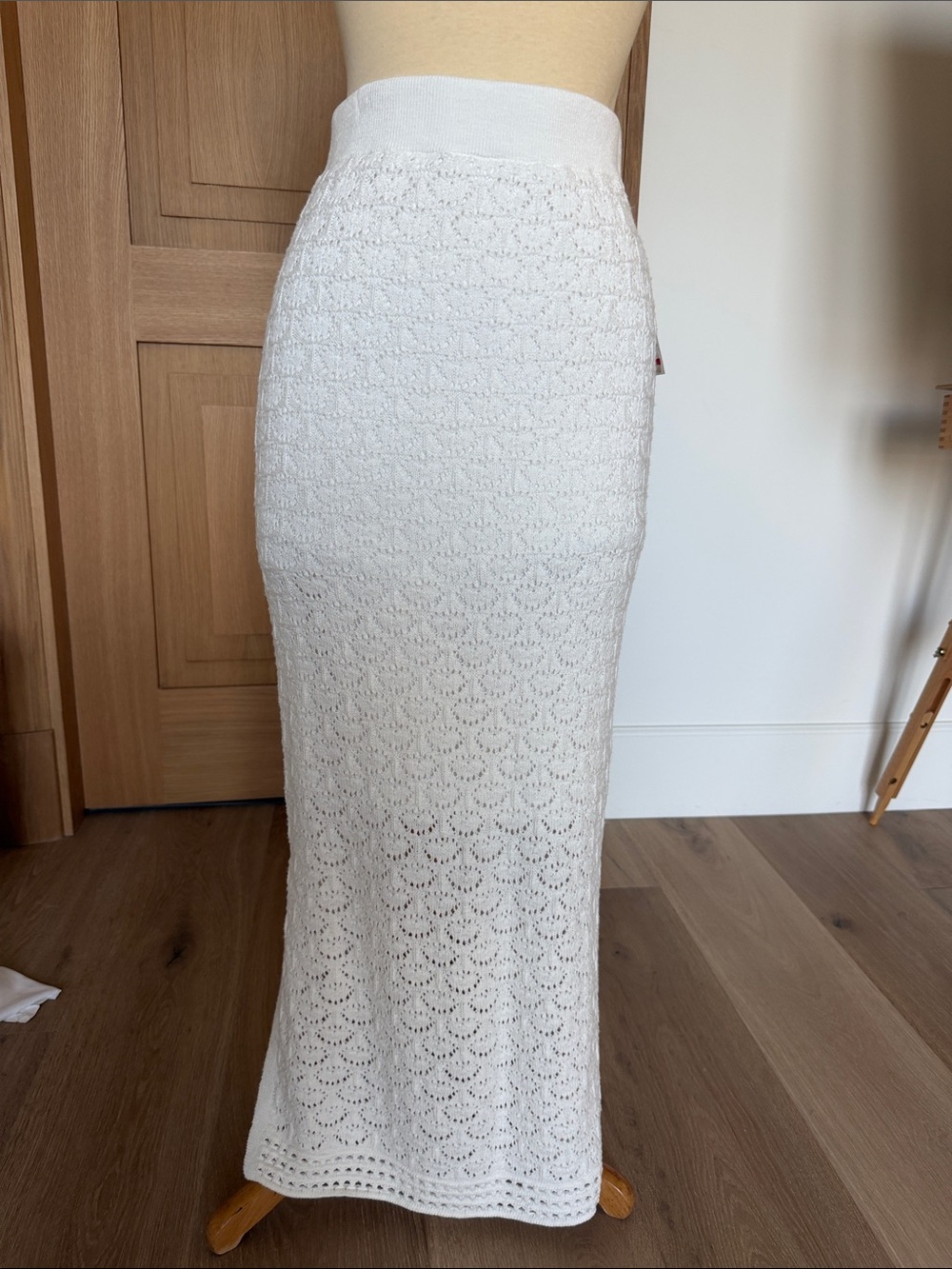 INC International Concepts White Crochet Maxi Skirt